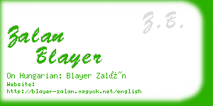 zalan blayer business card